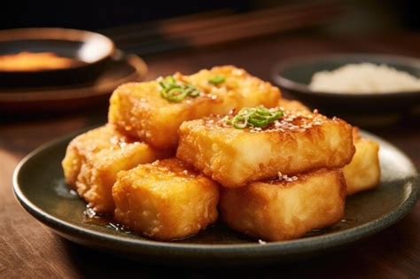  Le Tofu de Lianyungang au Parfum Fumé: Une Explosion Subtile en Bouche et un Jeu Délicat entre la Texture Soie et la Croûte Dorée !